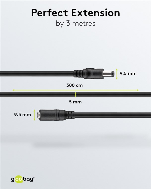 Produžni napojni kabal 2.1mm 3m GOOBAY