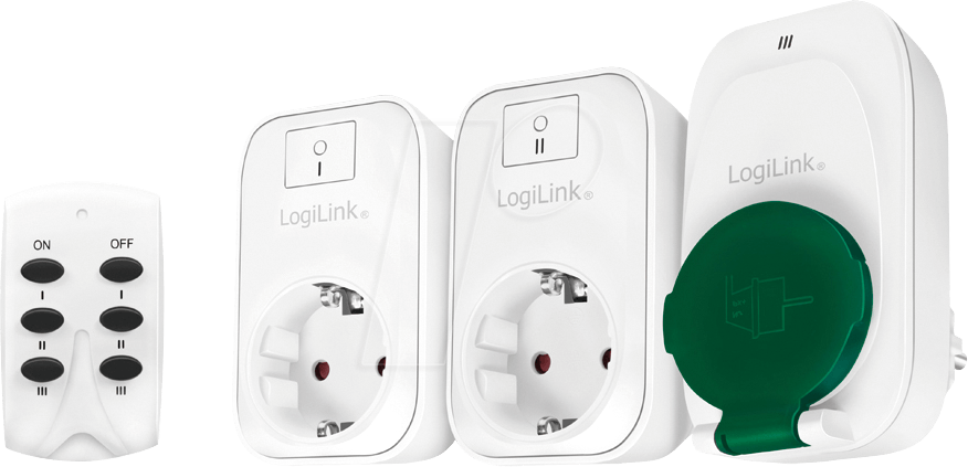 Set 3 utičnice šuko sa daljinskom kontrolom LOGILINK EC0009