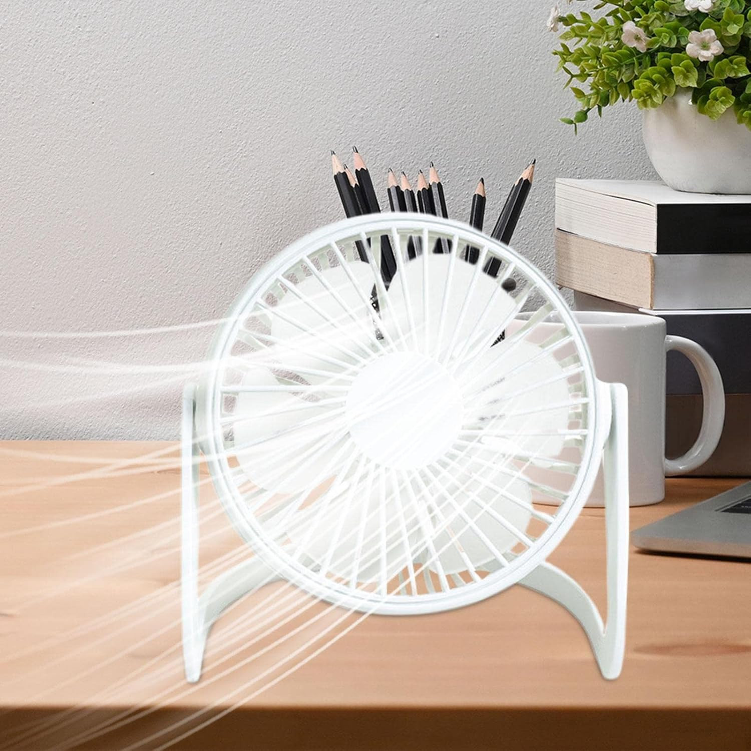 Praktični stolni USB ventilator 360 bijeli