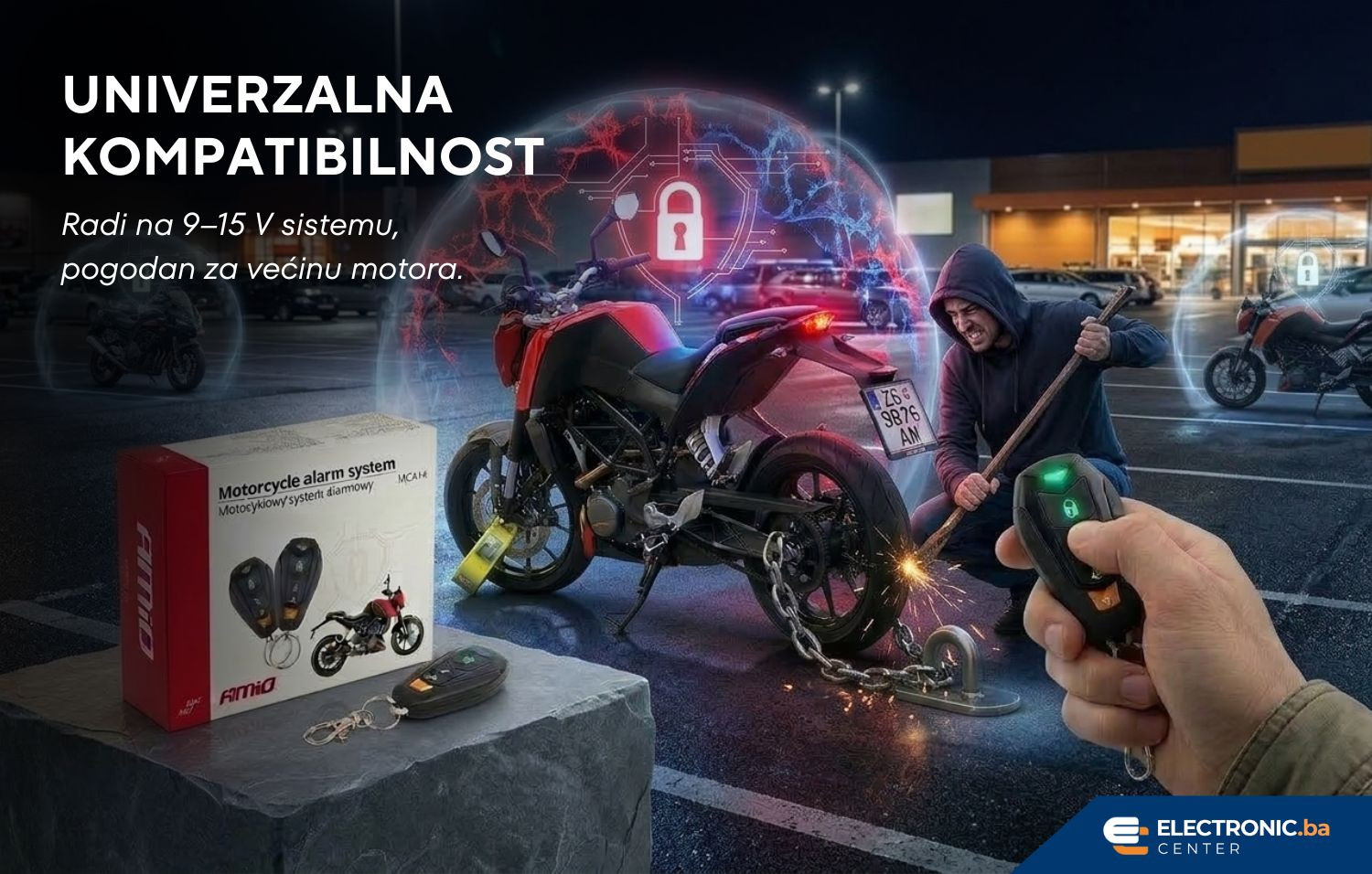 Alarm za motor sa daljnskim upravljačem MCA14 AMIO