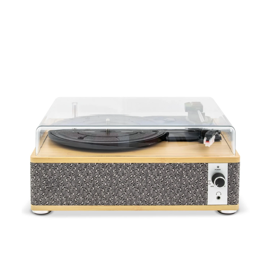 Retro drveni bluetooth gramofon sa zvučnicima i poklopcem GM-218BT