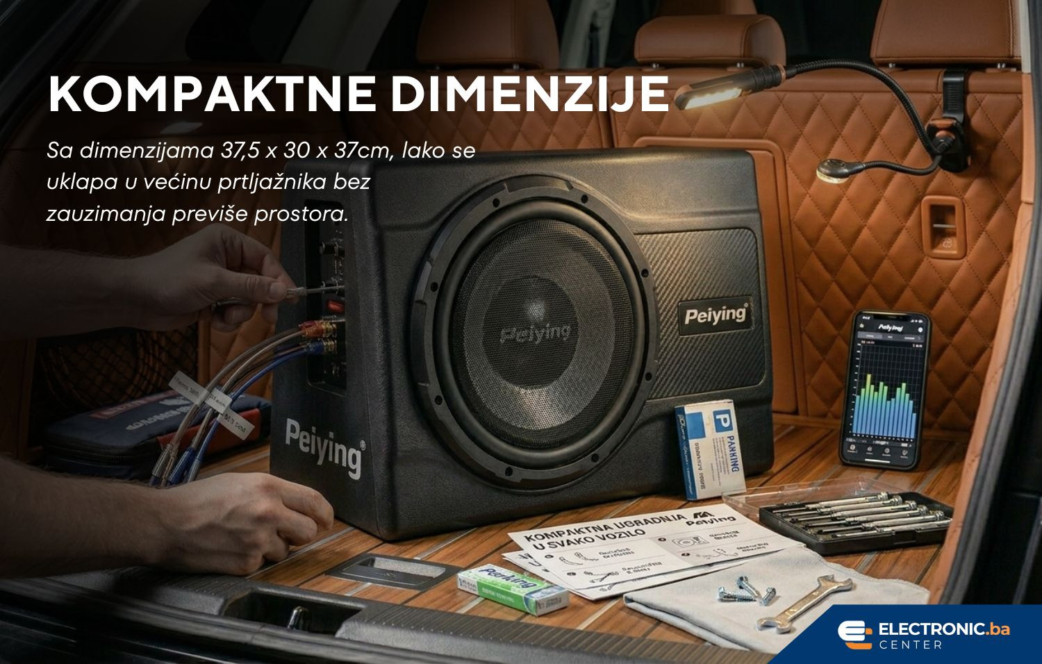 Aktivni auto subwoofer PEIYING PY250QA 200W