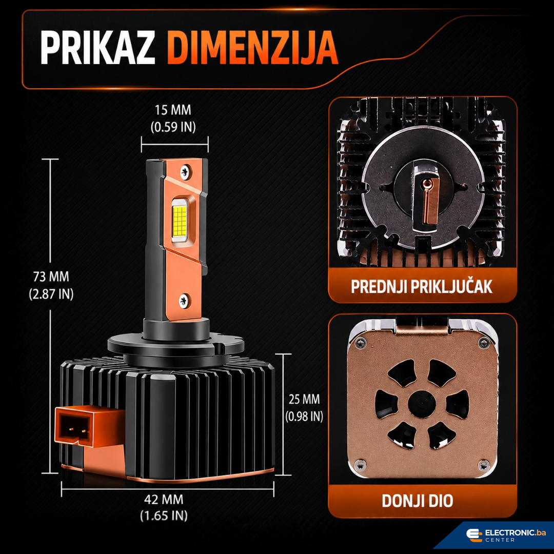 Auto sijalica LED D1S 6000K ROADSUN