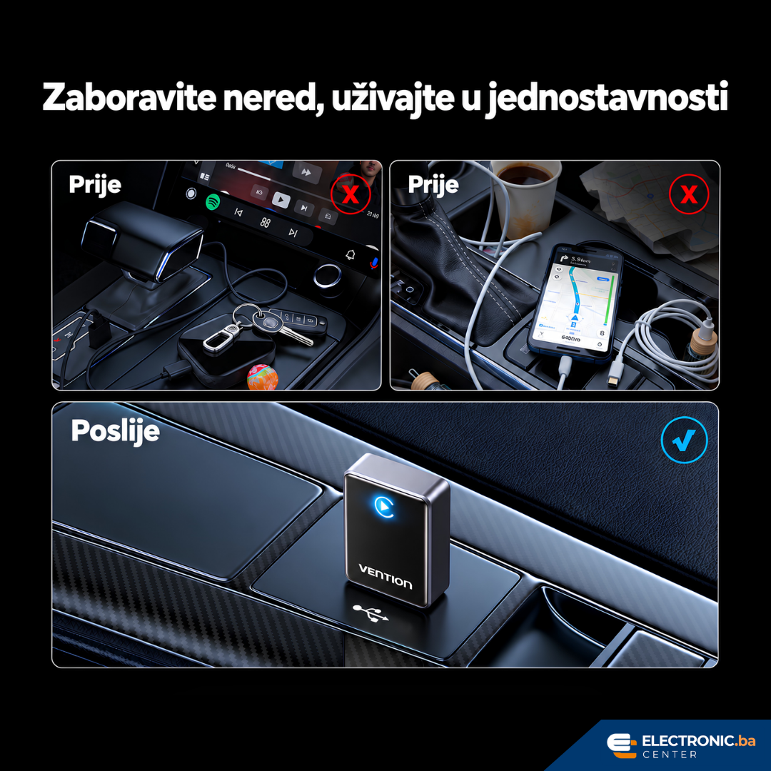 Praktični bežični auto adapter CarPlay VENTION KRYH0 - slika 5