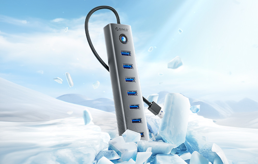 USB-C HUB  ORICO 7u1 crni