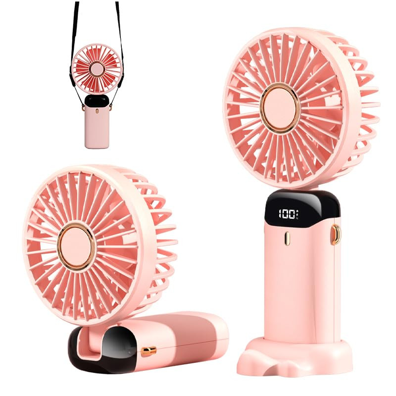 Ručni podesivi punjivi ventilator sa 5 brzina S1 rozi