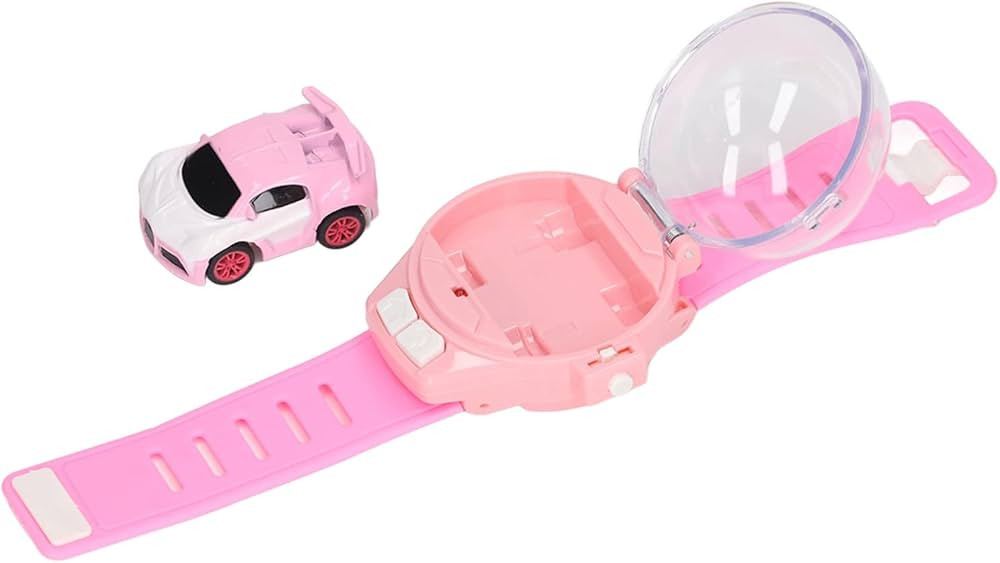 Igračka dječiji sat sa autićem na daljinsko upravljanje rozi