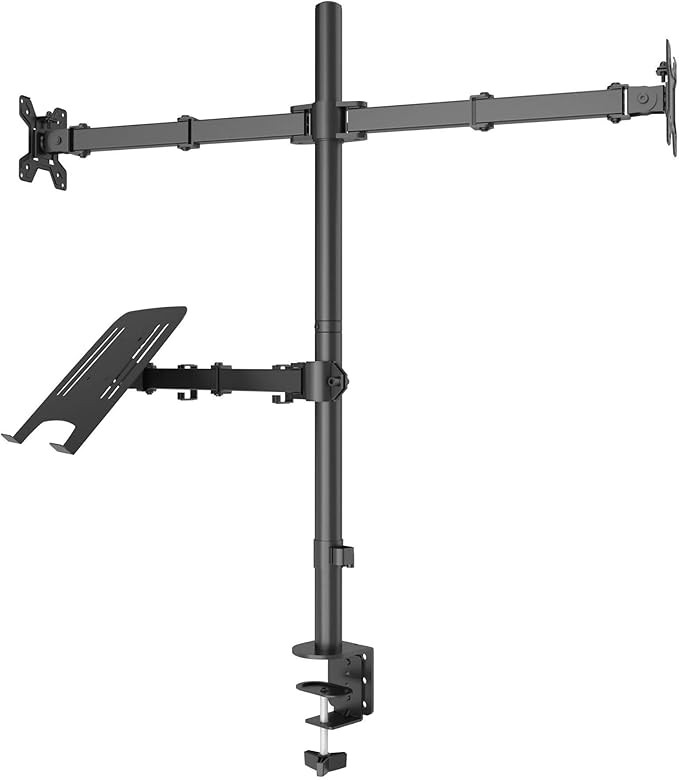 Stolni podesivi nosač za dva monitora i laptop sa rotacijom