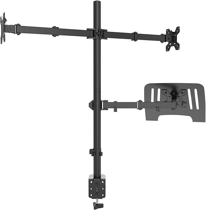 Stolni podesivi nosač za dva monitora i laptop sa rotacijom