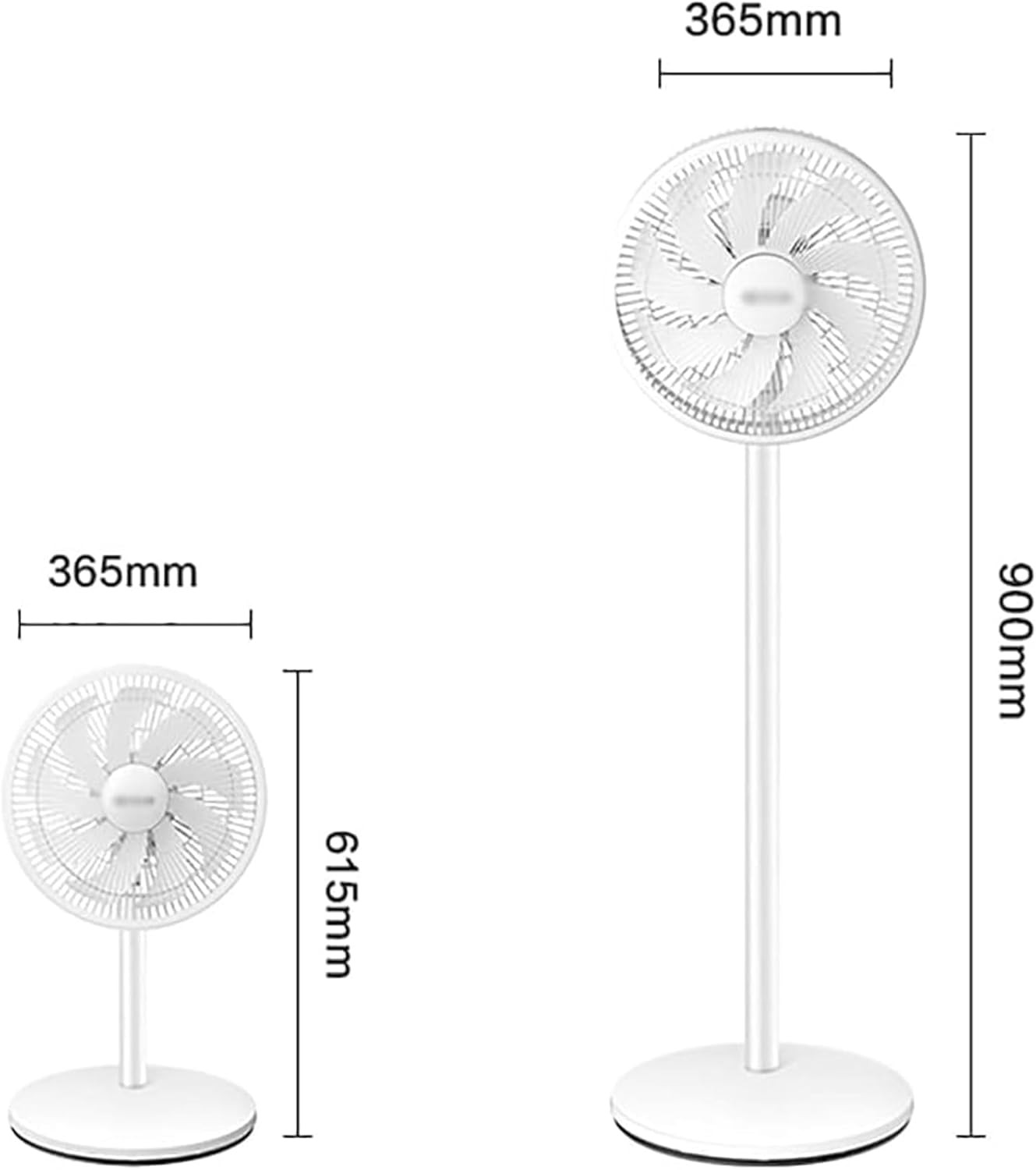 Podni podesivi snažni ventilator sa rotacijom i tri brzine HQ-FAN bijeli
