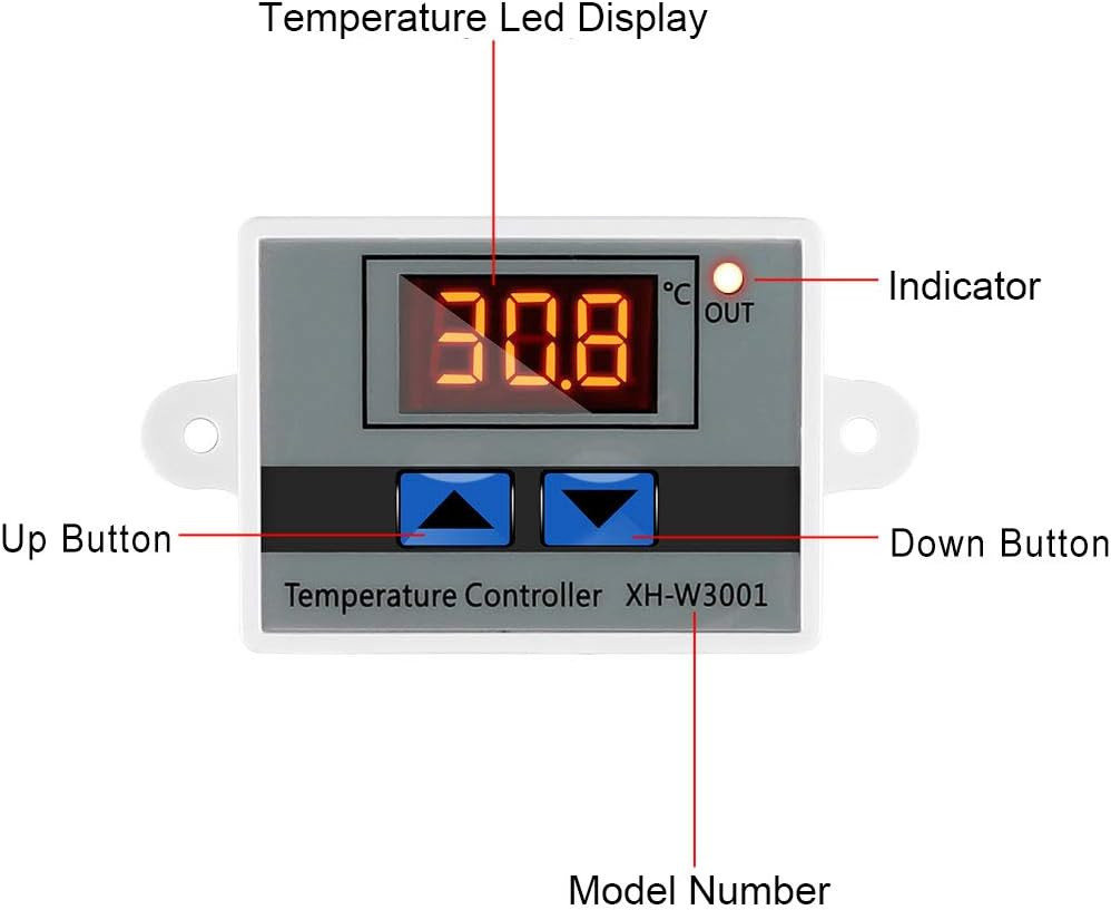 Kontrolor temperature sa sondom 220V XH W3001