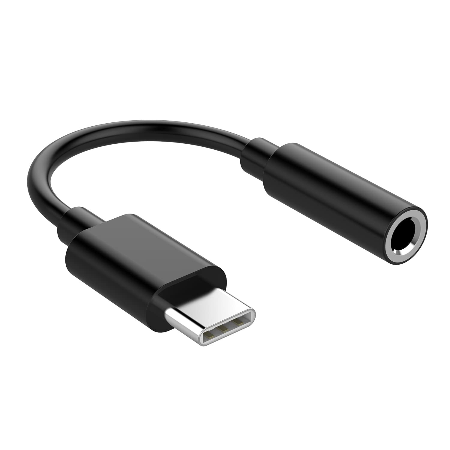 Adapter za slušalice USB-C na AUX crni