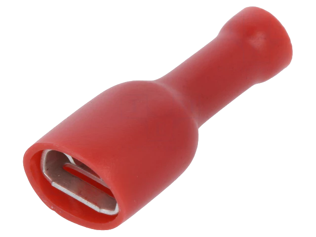 Spojnica za kabal krimp 6.3mm sa izolacijom crvena