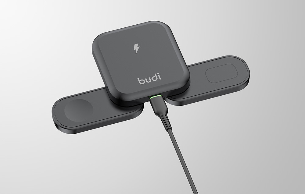 Bežični USB-C punjač za telefon slušalice i sat BUDI 4500 15W
