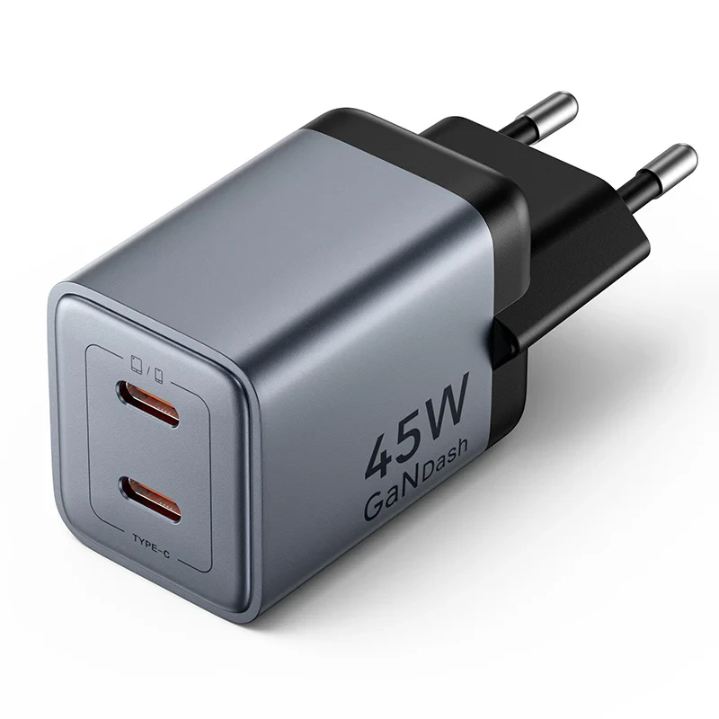 Punjač 2x USB-C 45W sa kablom USB-C 1m VENTION FCDH0-EU sivi