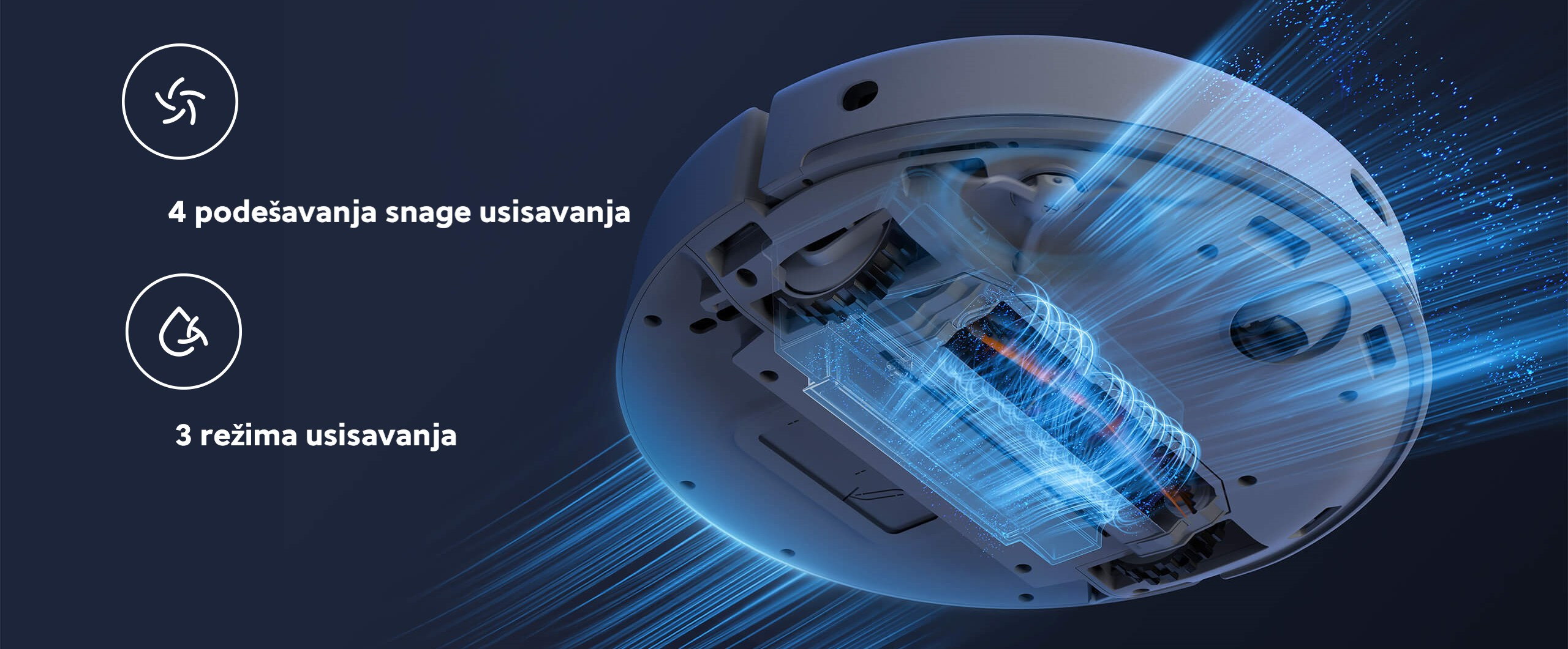 Robot usisivač XIAOMI Mi Mop 2 Pro bijeli, 4 podešavanja snage usisavanja