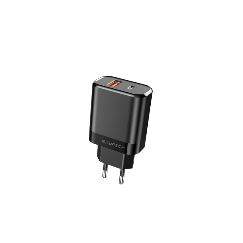 Punjač USB-A USB-C 25W sa USB-C kablom 1m GIGATECH crni - slika 4