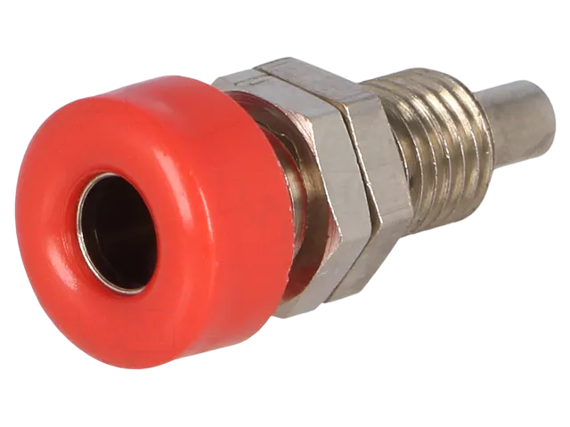 Banana konektor ženski ugradni 4mm BU403NI-RT crveni