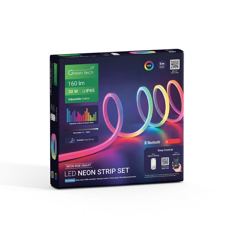 Pametna LED traka neon 24V 30W IP65 5M RGB sa daljinskim GREEN TECH - slika 3