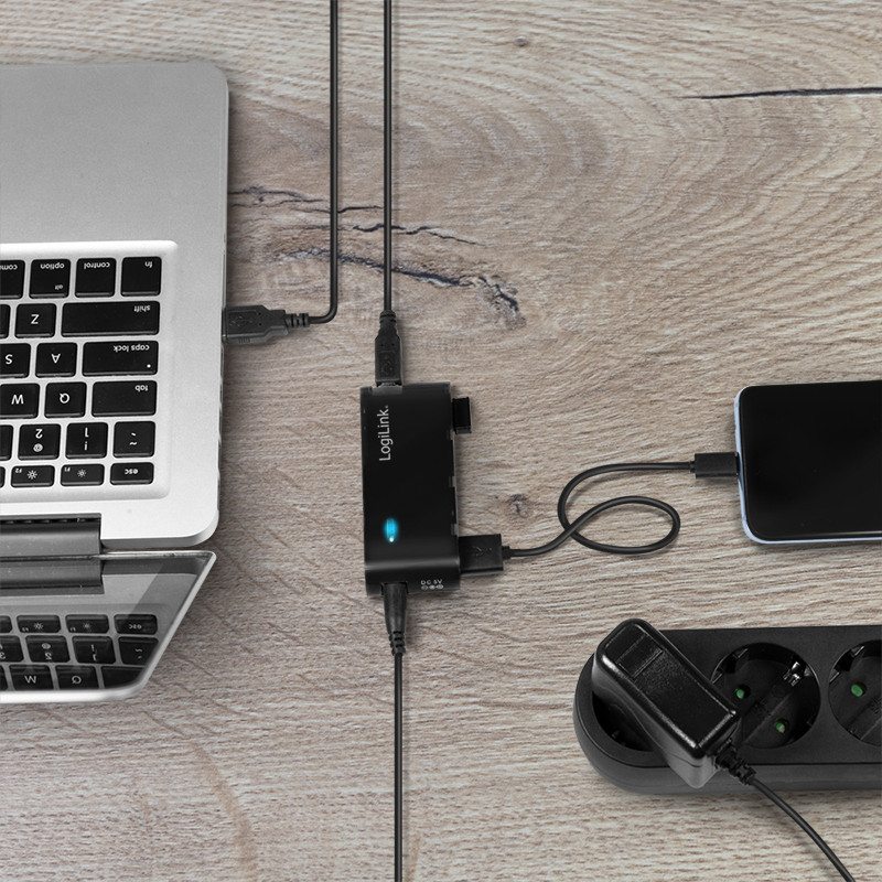 USB HUB LOGILINK 4u1 sa dodatnim napajanjem