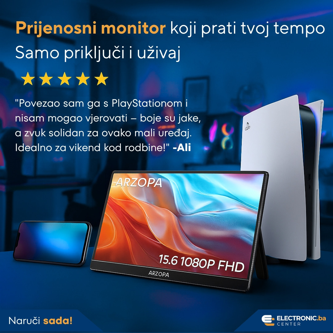 Prijenosni ultra tanki monitor sa stalkom ARZOPA A1 15.6" FULL HD
