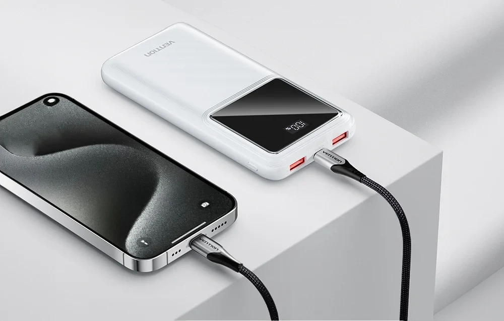 Premium prijenosni punjač powerbank sa displejom VENTION 22.5W 10000mAh bijeli
