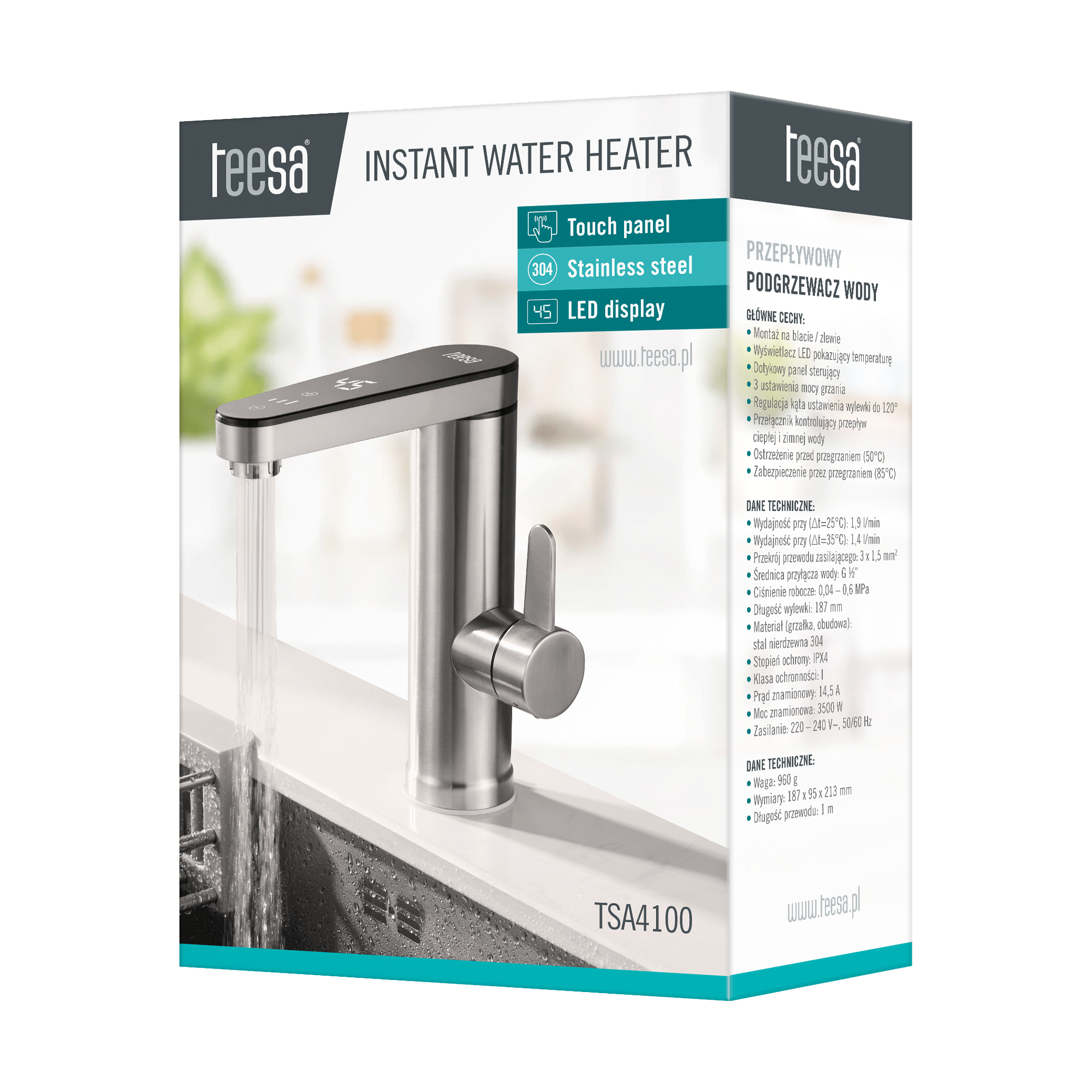 Električna česma sa grijačem i protočnim bojlerom TEESA TSA4100