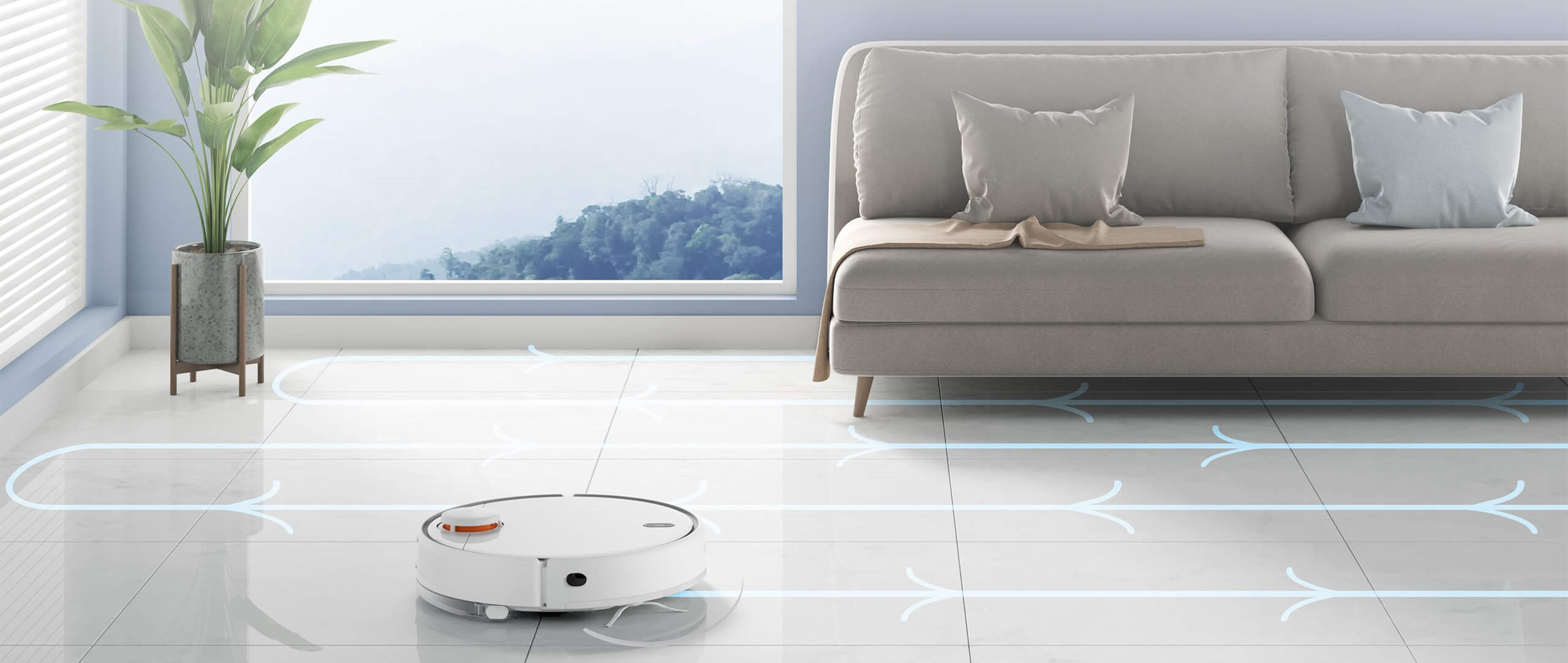 Robot usisivač XIAOMI Mi Mop 2 Pro bijeli, napredni dizajn rute za brisanje