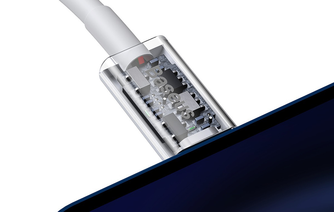 Kabal USB-C na Lightning BASEUS 2m bijeli, ugrađeni čip efikasno štiti od oštećenja