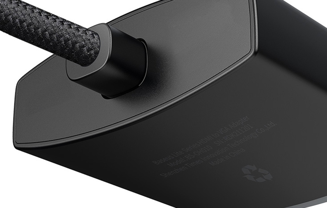 Adapter HDMI na VGA Baseus – spoj pletenog kabla s kućištem