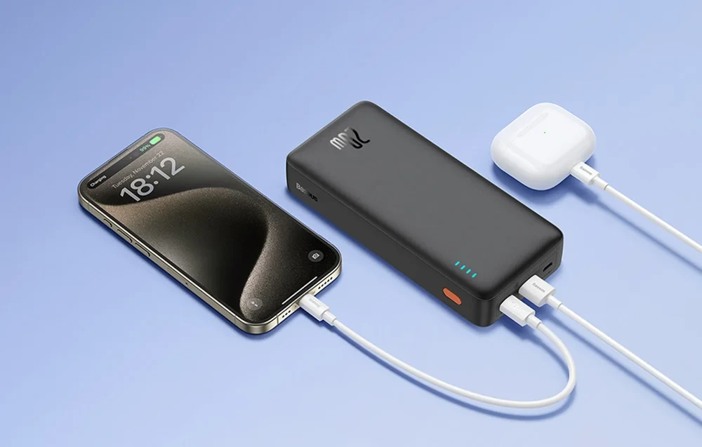 Prijenosni punjač powerbank BASEUS AirPow 20W 20000mAh, punjenje istovremeno slušalice i telefon