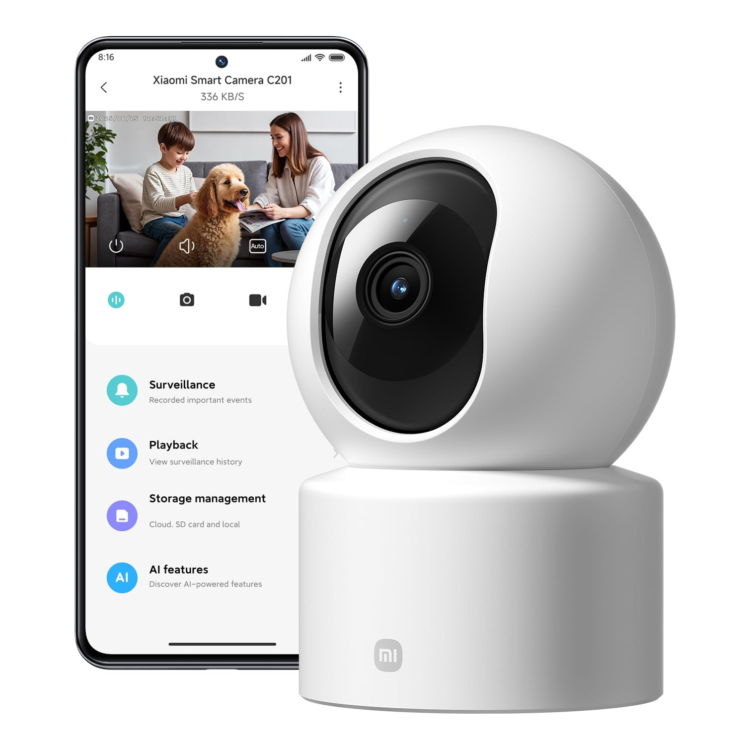 Sigurnosna pametna unutrašnja kamera XIAOMI C201 - slika 2