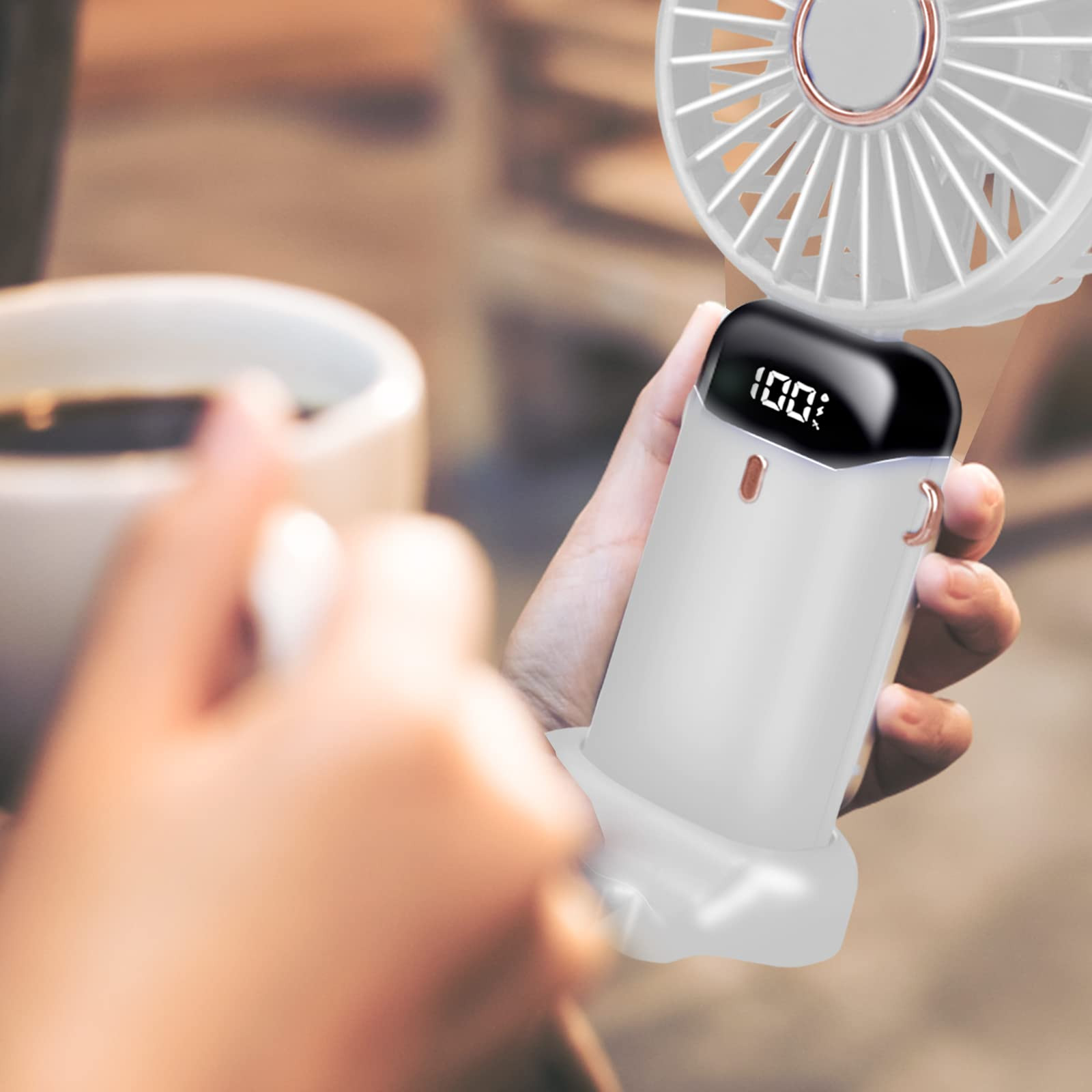 Ručni podesivi punjivi ventilator sa 5 brzina S1 bijeli