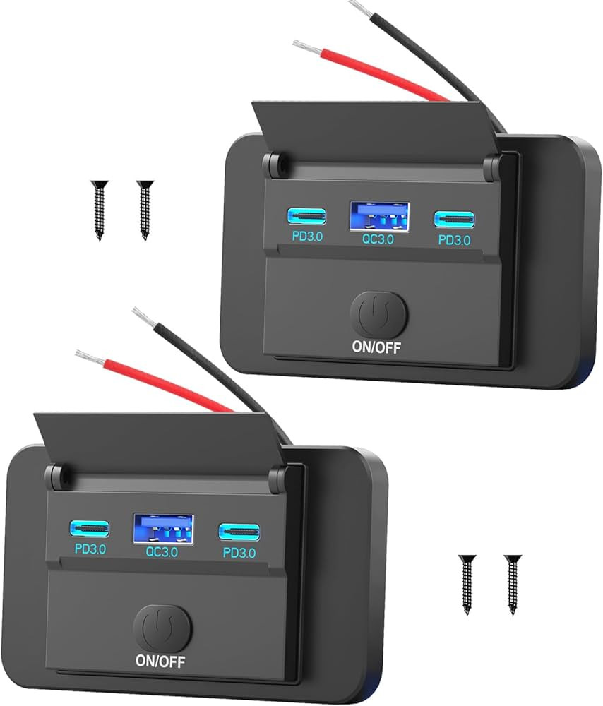 Ugradna utičnica za kamprer 30W 2xUSB-C 1xUSB-A 12V
