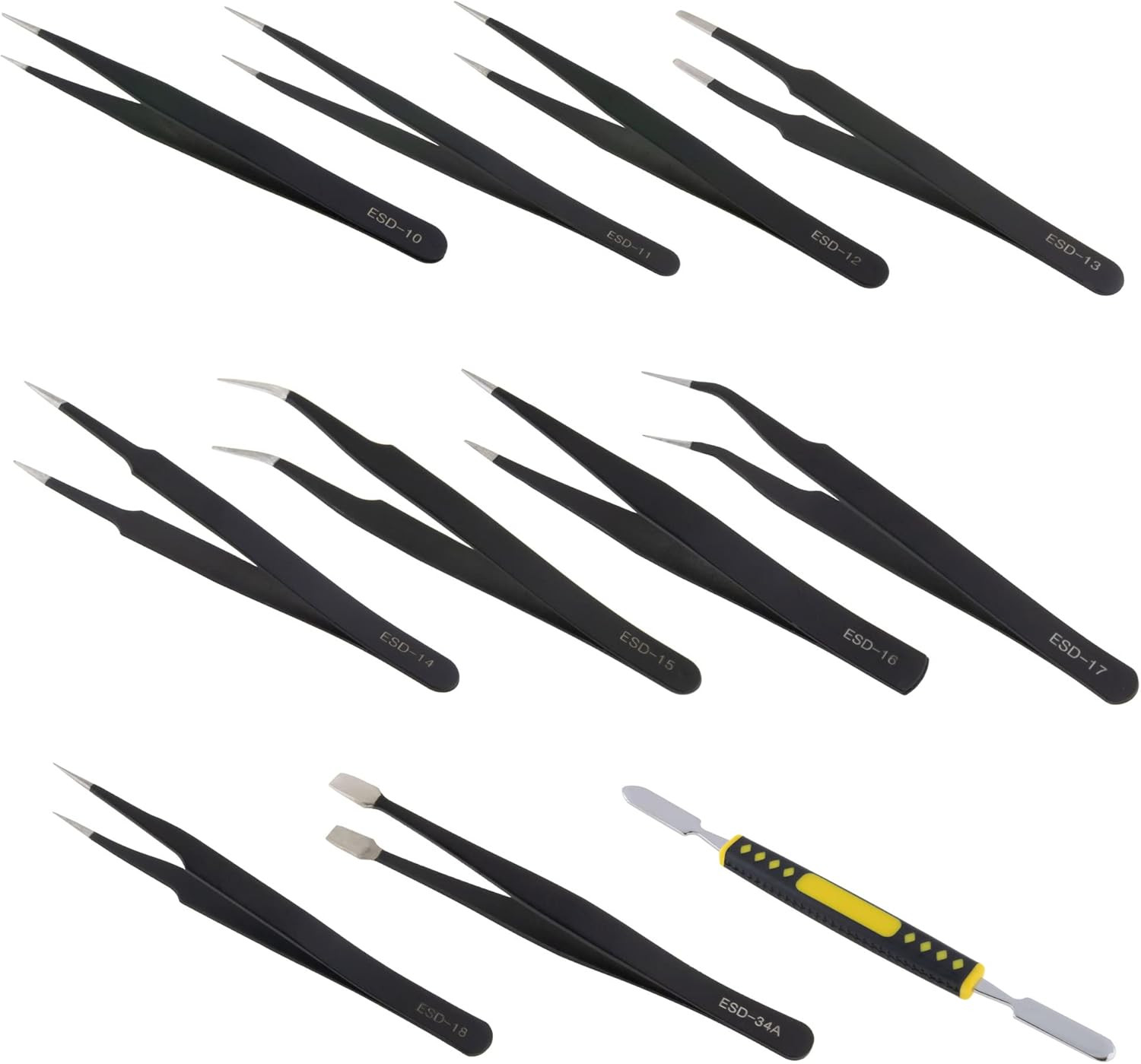 Set preciznih pinceta ESD 10 kom SEKI