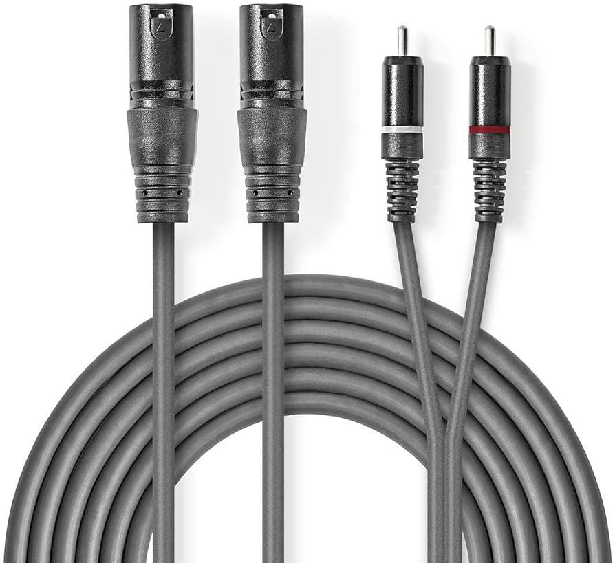 Audio kabal 2x XLR 3PIN na 2x RCA 3m NEDIS COTH15210GY30