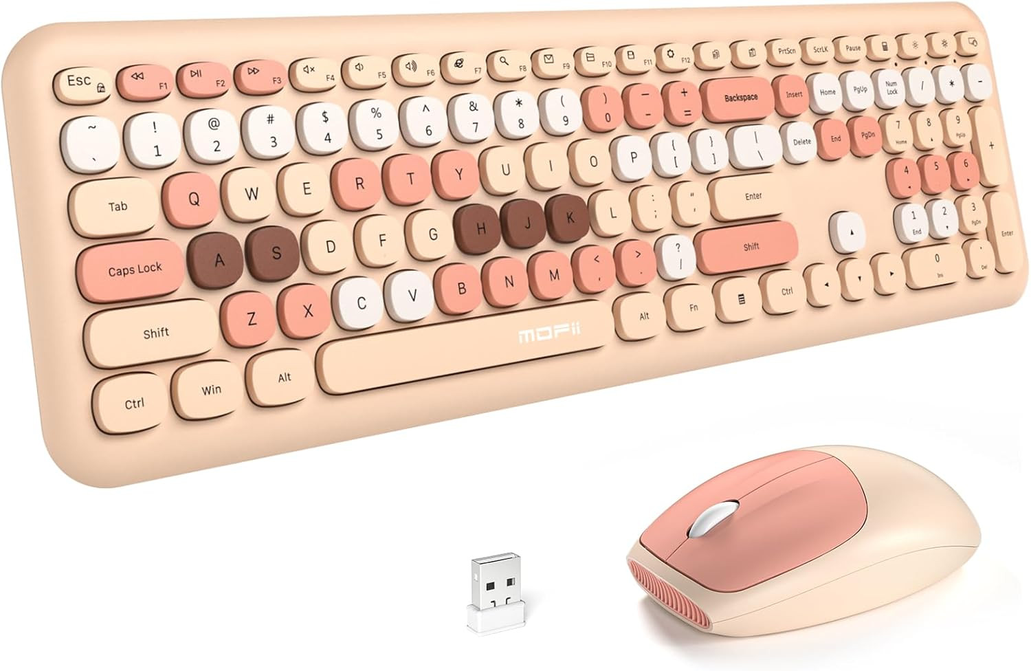 Retro set bežična tastatura i miš MOFII 666 bež