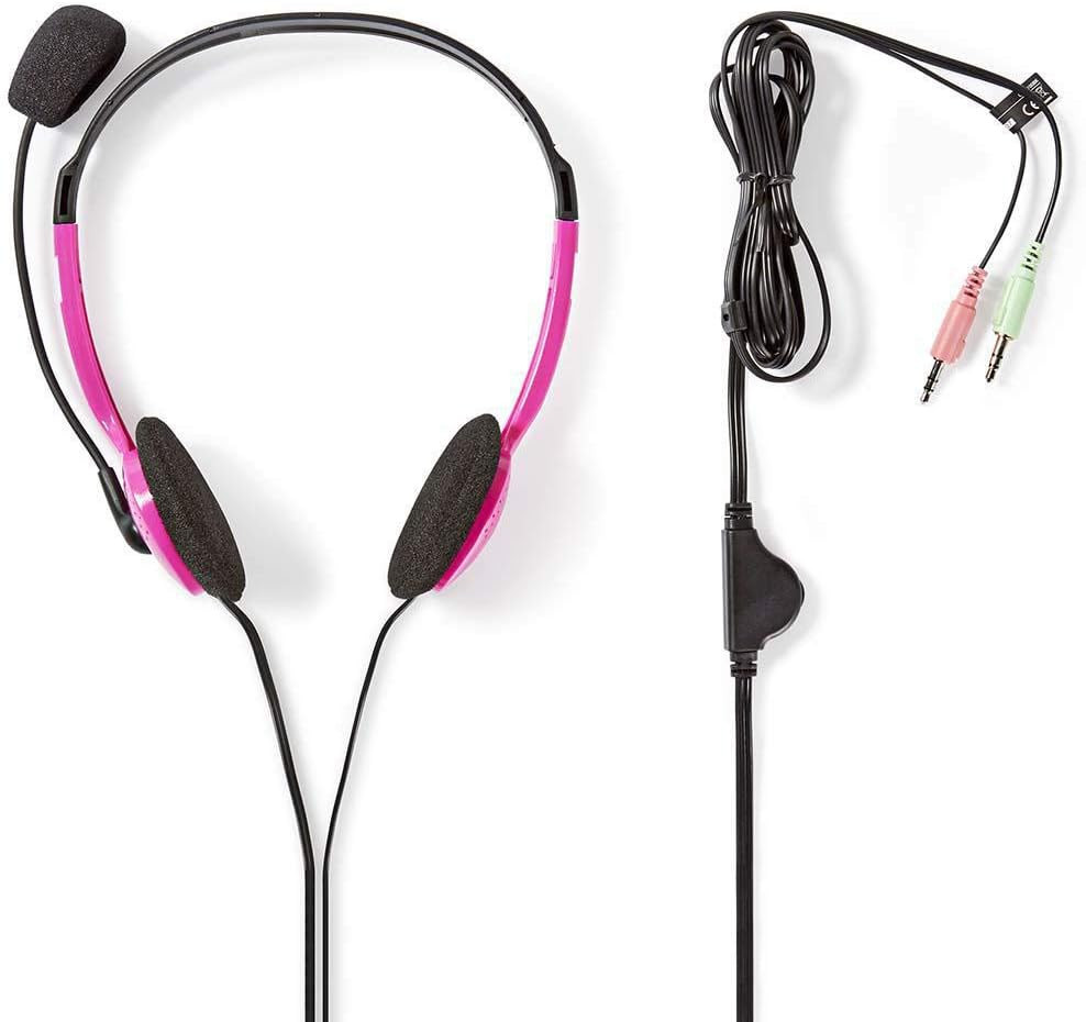 Slušalice sa mikrofonom 2x 3.5mm 2m  NEDIS Roze