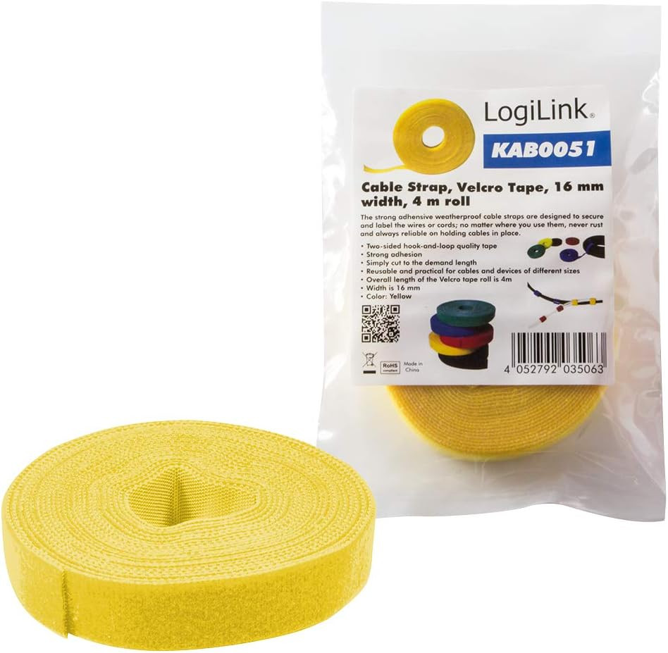 Čičak traka dvostrana žuta LOGILINK 4m