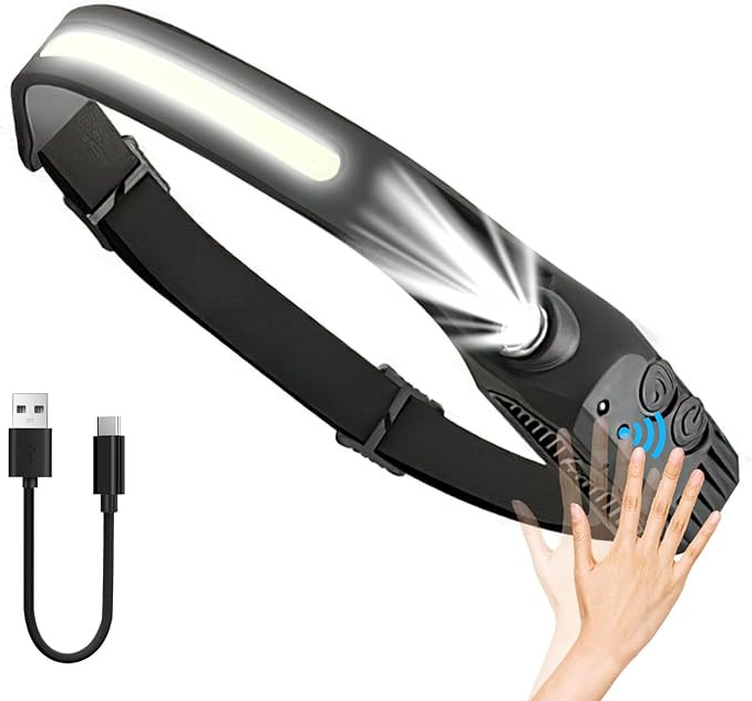 Punjiva USB naglavna LED lampa sa senzorom COB 230