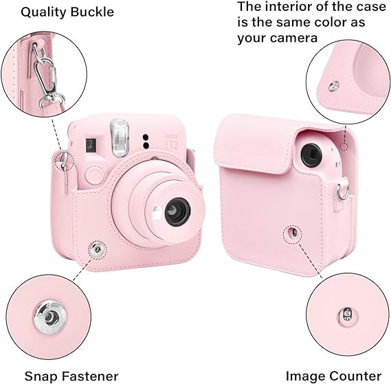 Zaštitna kožna futrola za FUJIFILM INSTAX Mini 12 aparat blossom pink