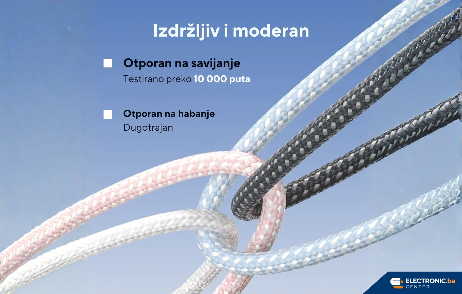 Kabal USB-C na USB-C VENTION 60W 2m bijeli