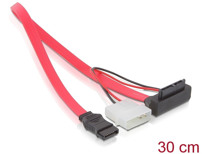 Kabal Slim SATA 7+6pin na 2pin ženski 6 Gb/s 30cm DELOCK