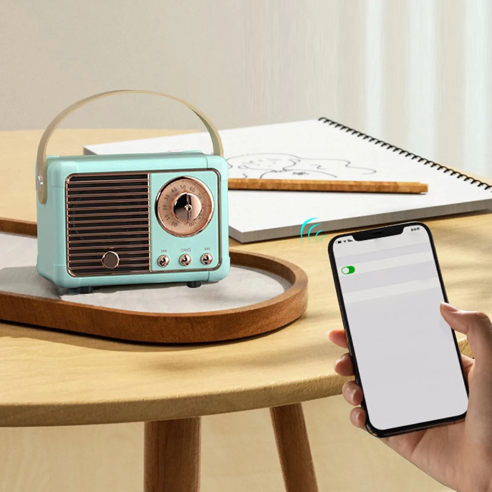 Bežični retro bluetooth mini radio HM11 plavi