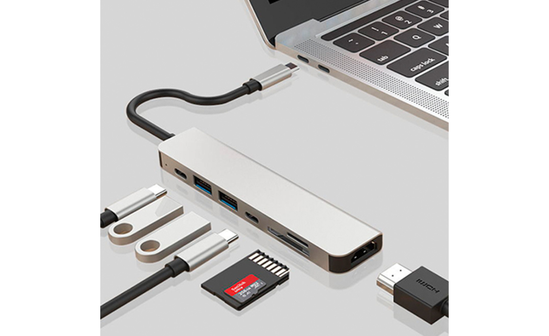 USB HUB USB-C SBOX 7u1