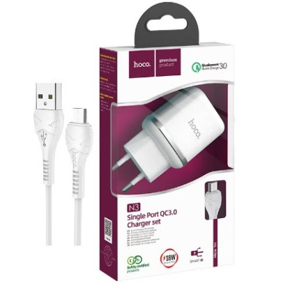 Punjač i kabal HOCO USB-A na micro USB 18W