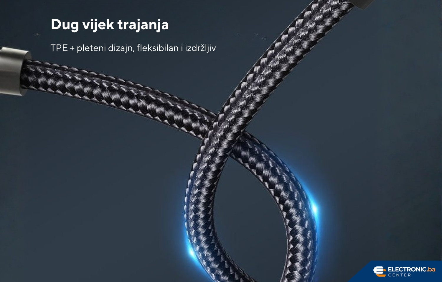 Kabal USB-C na USB-C 100W sa LED indikatorom VENTION 0.5m