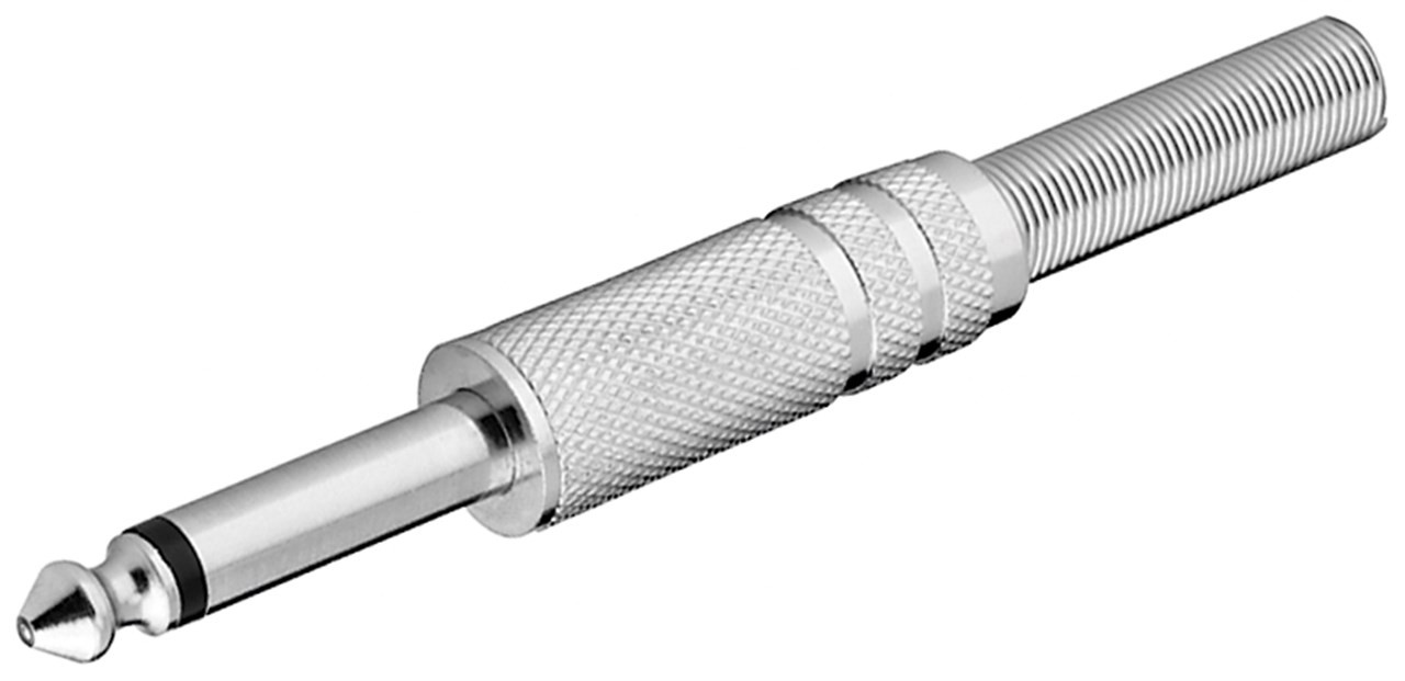 Audio konektor 6.35mm 2PIN mono muški srebreni