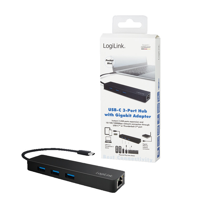 USB-C HUB LOGILINK 4u1 20cm