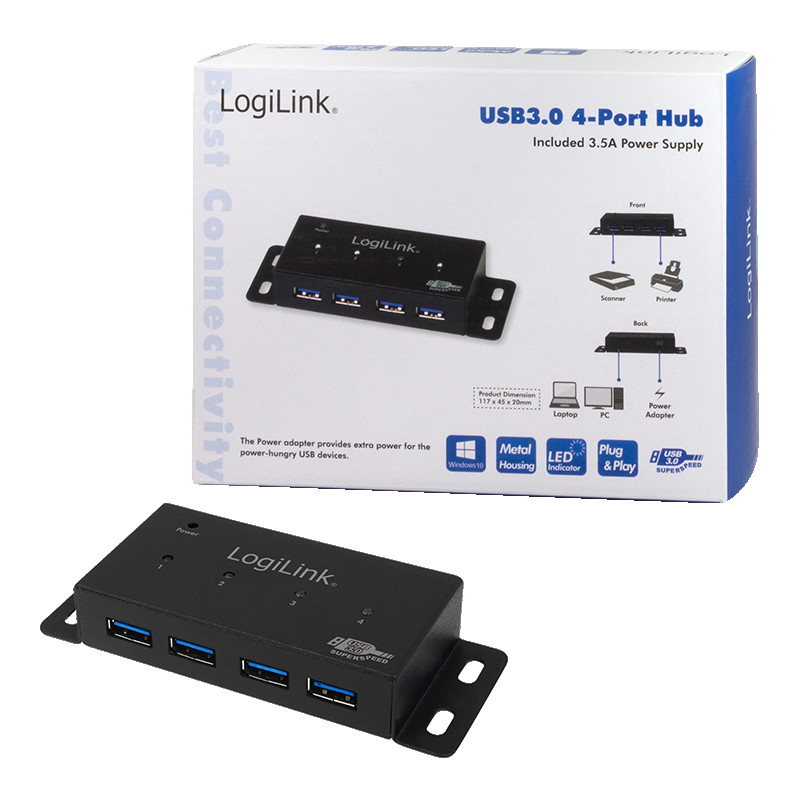 USB HUB sa napajanjem LOGILNIK 4u1